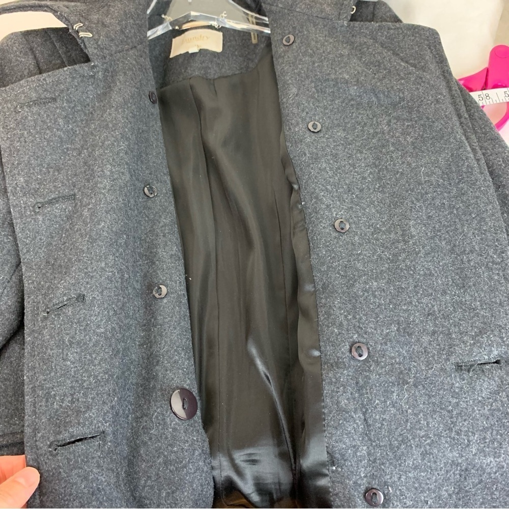 Laundry by Shelli Segal Grey Double Breasted Pea Coat - Sz 2 - Picture 8 of 10